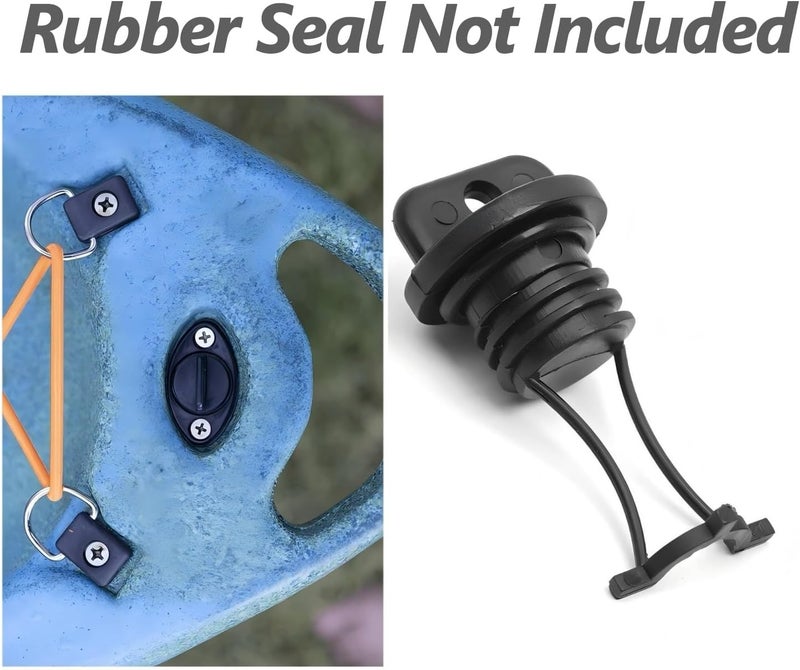 auaurly Kayak Drain Plugs Thread Bung Hull Drain Fits Scupper Plug for Canoes Boats,Black Plastic Direct Kayak Boat Drain Plug 52802 - Image 3